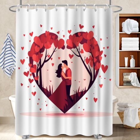 Rideau de douche en polyester 180x180 aéré rideau étanche pour rafraîchir sa salle de bain (1/5)