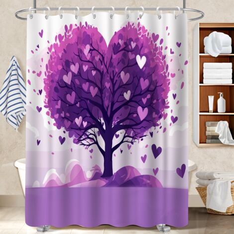 Ensemble rideau de douche polyester avec anneaux 180x180 stylé voile de douche pour créer une ambiance spa (1/5)
