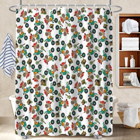 Rideau polyester pour douche 180x180 moderne rideau séchage rapide pour idéal location saisonnière (1/5)