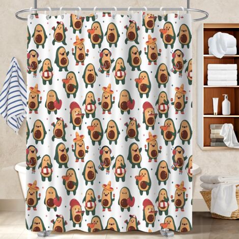 Rideau de douche tissu polyester 180x180 léger rideau séchage rapide pour mobi (1/5)