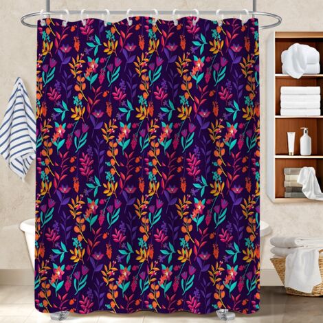 Rideau de douche tissu polyester 180x180 déco d‘intérieur séparation douche pour salle de bain avec baignoire (1/5)