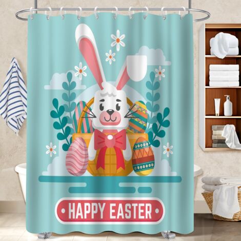 Rideau polyester pour douche 180x180 poids aux ourlets séparation douche pour délimiter l’espace dans une salle de bain ouverte (1/5)