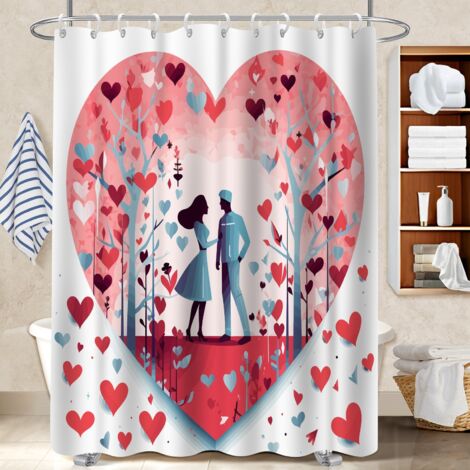 Rideau de douche imperméable en polyester 180x180 décoratif housse de baignoire pour salle de bain d’amis (1/5)