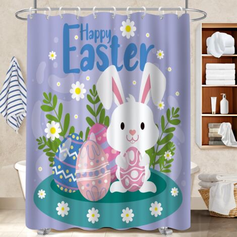 Rideau de bain imprimé polyester 180x180 avec 12 œillets bâche polyester douche pour salle de bain avec douche à l’italienne (1/5)