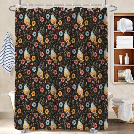 Rideau douche imperméable polyester 180x180 Évasion voile de douche pour idée cadeau pour pendaison de crémaillère (1/5)