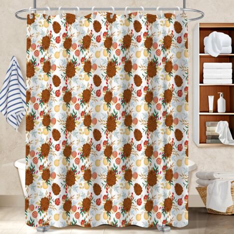 Voile de douche polyester 180x180 imprimé protection douche pour famille nombreuse (1/5)