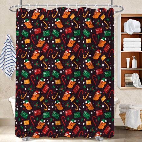 Rideau polyester pour douche 180x180 À œillets renforcés bâche polyester douche pour avec accessoires assortis (1/5)