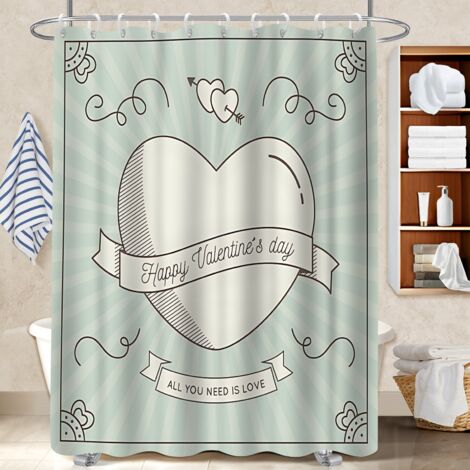 Rideau de douche tissu polyester 180x180 avec anneaux voile de douche pour offrir à noël ou un anniversaire (1/5)