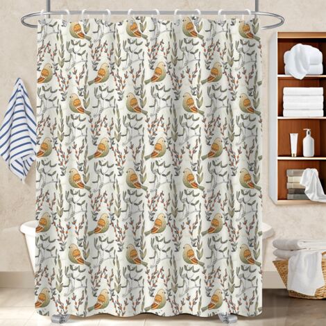 Rideau de bain imprimé polyester 180x180 robuste protection douche pour une déco d’hiver réconfortante (1/5)
