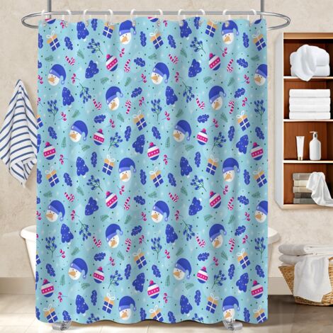 Rideau de douche tissu polyester 180x180 avec motif protection douche pour ambiance spa à domicile (1/5)