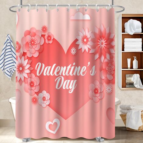 Kit rideau de douche en polyester 180x180 avec motif protection douche pour salle d’eau sans fenêtre (1/5)