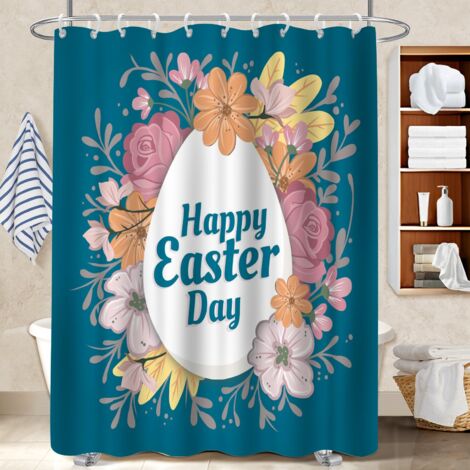 Voile de douche polyester 180x180 bordure lestée voile de douche pour idée cadeau pour pendaison de crémaillère (1/5)