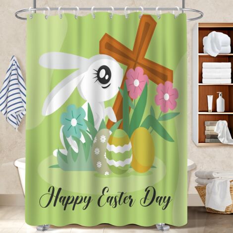 Voile de douche fluide en polyester 180x180 stylé housse de baignoire pour les amateurs de déco (1/5)