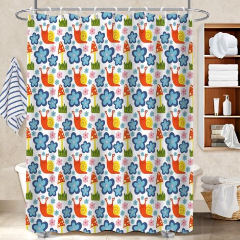 Voile de douche polyester 180x180 souple polyester pour salle de bain pour délimiter l’espace dans une salle de bain ouverte (1/5)