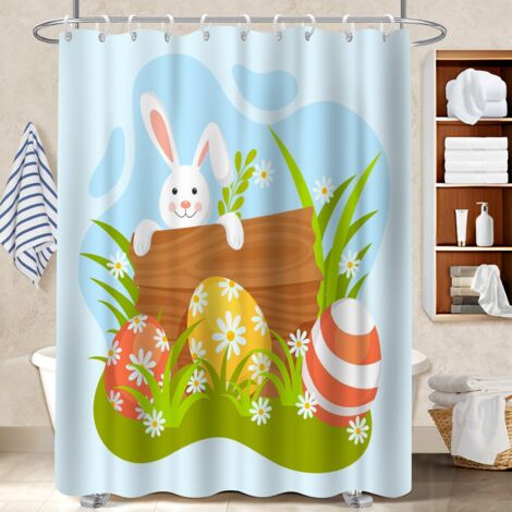 Rideau de douche imperméable en polyester 180x180 dessin rideau séchage rapide pour idée cadeau pour pendaison de crémaillère (1/5)