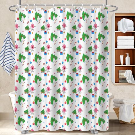 Voile de douche fluide en polyester 180x180 lavable rideau séchage rapide pour offrir à noël ou un anniversaire (1/5)