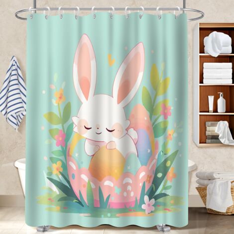 Rideau de bain en polyester 180x180 À œillets renforcés voile de douche pour une déco qui inspire (1/5)