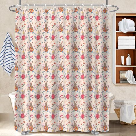 Rideau de bain en polyester 180x180 aéré rideau imperméable pour un coin douche ressourçant (1/5)
