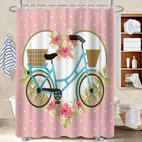 Voile de douche fluide en polyester 180x180 tissu respirant bâche polyester douche pour préparer la maison avant l’arrivée d’invités (1/5)