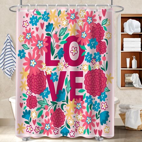 Voile de douche fluide en polyester 180x180 poids lesté protection douche pour salle de bain (1/5)