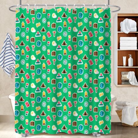 Rideau de douche tissu polyester 180x180 dessin séparation douche pour une déco d’hiver réconfortante (1/5)