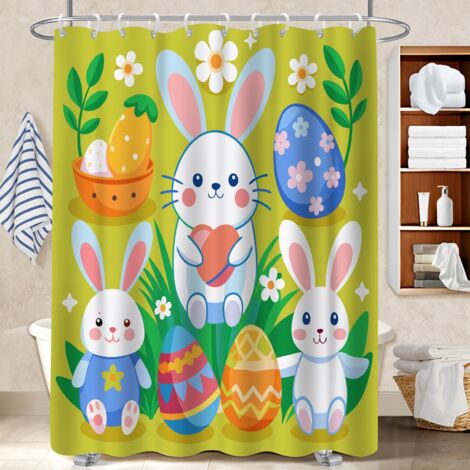 Rideau de bain imprimé polyester 180x180 Évasion protection douche pour délimiter l’espace dans une salle de bain ouverte (1/5)