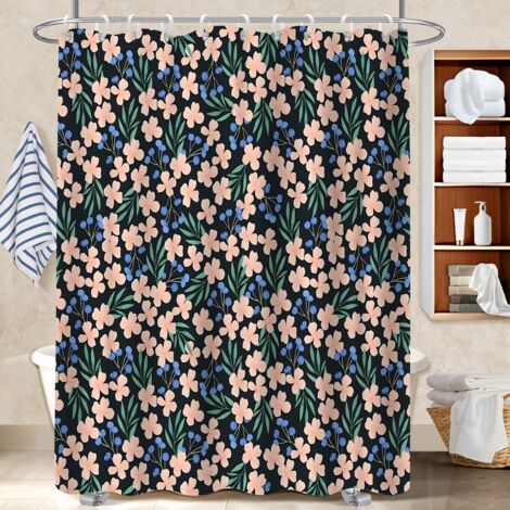 Rideau polyester pour douche 180x180 avec œillets rideau séchage rapide pour une ambiance tropicale et dépaysante (1/5)