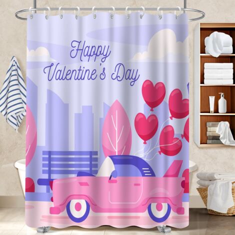 Voile de douche fluide en polyester 180x180 poids aux ourlets housse de baignoire pour une touche de gaieté et de couleur (1/5)