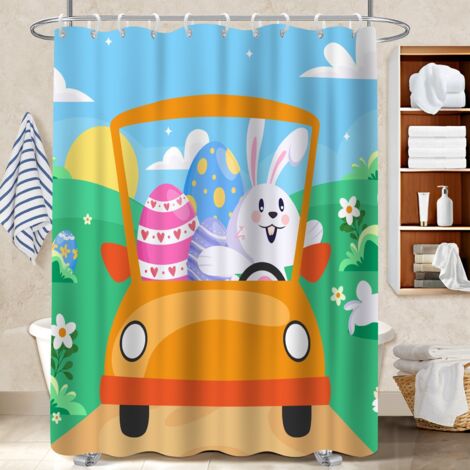 Rideau polyester pour douche 180x180 imprimé voile de douche pour ambiance spa à domicile (1/5)