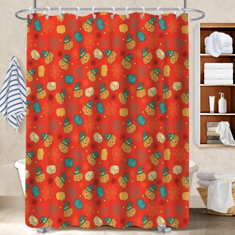 Rideau de douche en polyester 180x180 imprimé séparation douche pour une colocation (1/5)