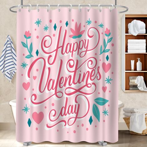 Voile de douche polyester 180x180 poids lesté rideau imperméable pour salle d’eau sans fenêtre (1/5)
