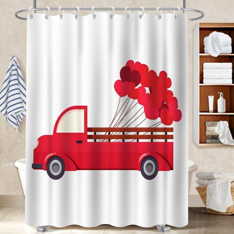 Ensemble rideau de douche polyester avec anneaux 180x180 avec œillets protection douche pour une déco unique (1/5)