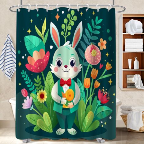 Rideau de bain en polyester 180x180 À œillets renforcés bâche polyester douche pour une déco d’hiver réconfortante (1/5)