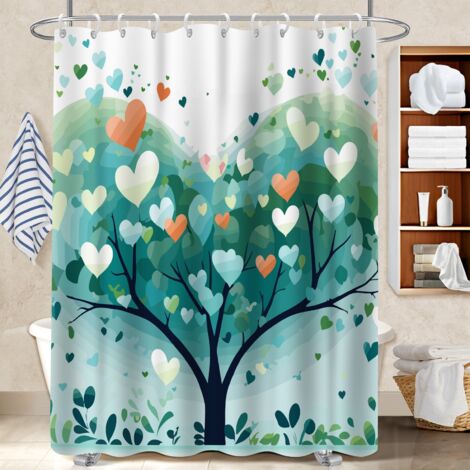 Kit rideau de douche en polyester 180x180 naturel séparation douche pour campin (1/5)