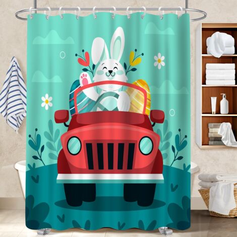 Rideau de douche imperméable en polyester 180x180 aéré cache baignoire pour créer une ambiance spa (1/5)
