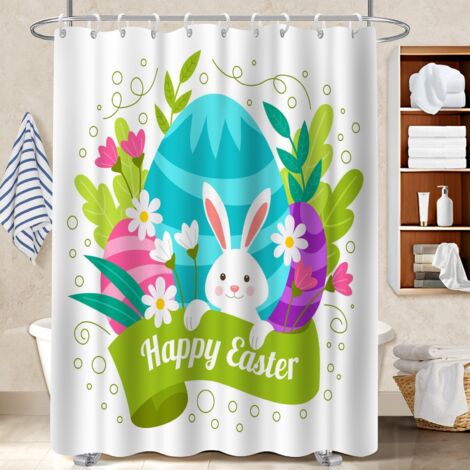 Voile de douche fluide en polyester 180x180 stylé housse de baignoire pour famille nombreuse (1/5)