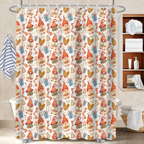 Rideau de bain imprimé polyester 180x180 avec motif rideau étanche pour idée cadeau pour pendaison de crémaillère (1/5)