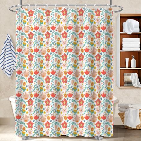 Rideau de douche tissu polyester 180x180 imperméable polyester pour salle de bain pour personne à mobilité réduite (1/5)
