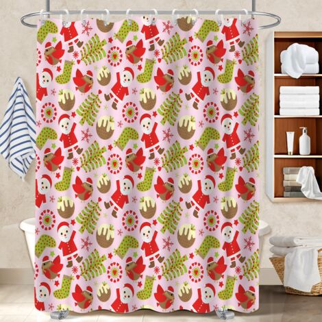 Rideau de douche tissu polyester 180x180 bordure lestée séparation douche pour un relooking rapide de sa salle de bain (1/5)