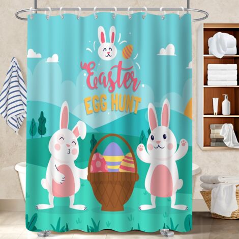 Voile de douche fluide en polyester 180x180 séchage rapide rideau imperméable pour maison de campagne (1/5)