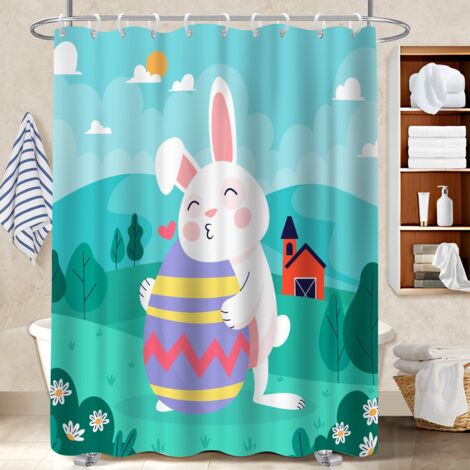 Kit rideau de douche en polyester 180x180 dessin cache baignoire pour créer une ambiance spa (1/5)