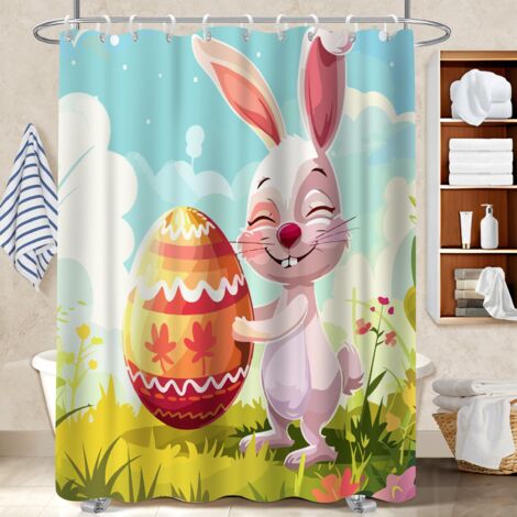 Rideau de douche imperméable en polyester 180x180 Épais rideau séchage rapide pour nouvelle déco pour la rentrée (1/5)