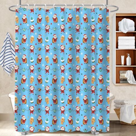 Rideau douche imperméable polyester 180x180 séchage rapide housse de baignoire pour maison de campagne (1/5)