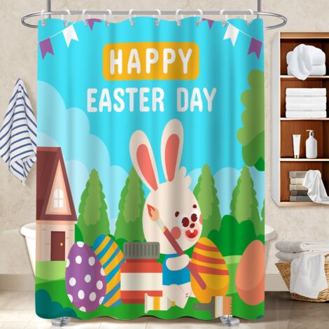 Rideau de bain imprimé polyester 180x180 Élégant rideau imperméable pour une déco unique (1/5)