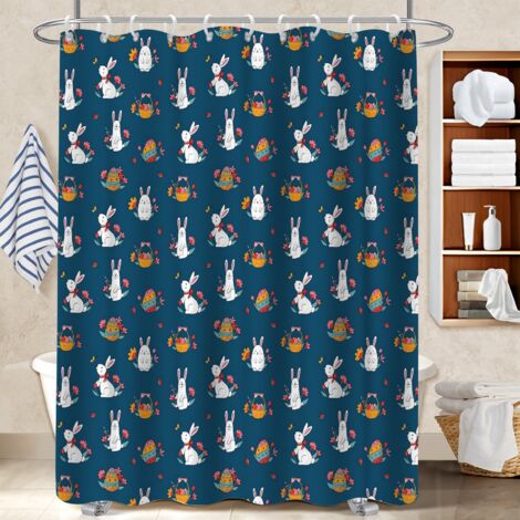 Rideau de douche tissu polyester 180x180 Étanche housse de baignoire pour logement étudiant (1/5)