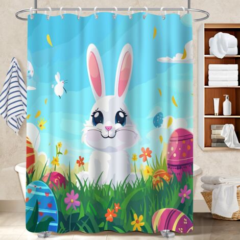 Rideau de douche imperméable en polyester 180x180 dessin rideau étanche pour salle de bain (1/5)