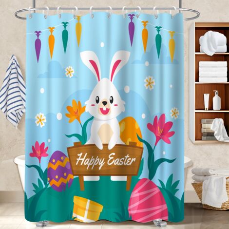 Rideau de douche en polyester 180x180 À œillets renforcés cache baignoire pour un moment de détente absolue (1/5)