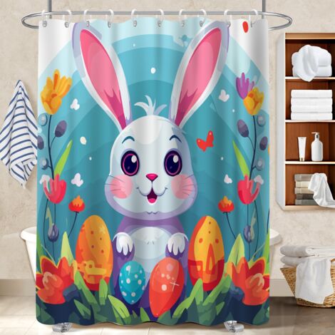 Voile de douche polyester 180x180 design rideau imperméable pour un coin douche ressourçant (1/5)