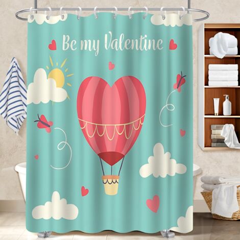 Kit rideau de douche en polyester 180x180 avec motif rideau étanche pour jeune couple emménageant (1/5)