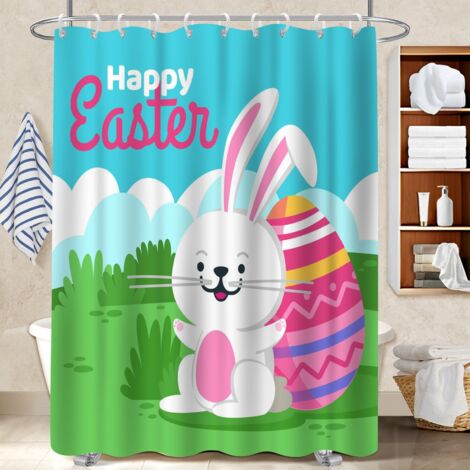 Rideau douche imperméable polyester 180x180 aéré polyester pour salle de bain pour un printemps fleuri dans la salle de bain (1/5)